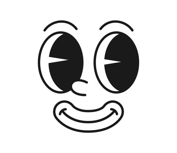 Cartoon comic character with a groovy funny face vector image