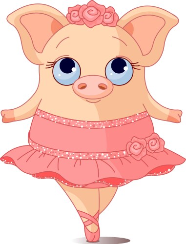 Pig ballerina vector image