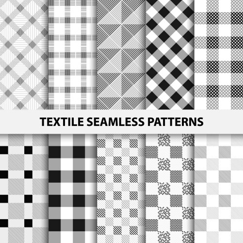 Set of textile seamless patterns vector image