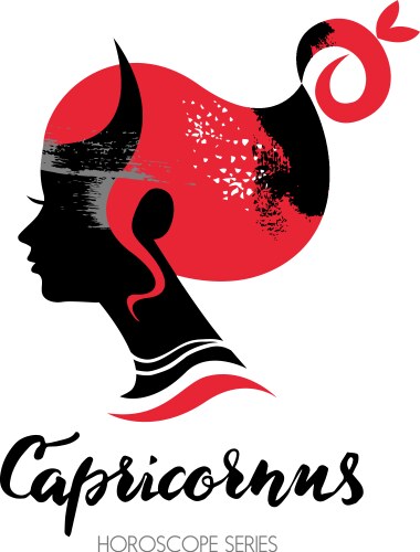 capricorn zodiac sign beautiful girl silhouette vector image