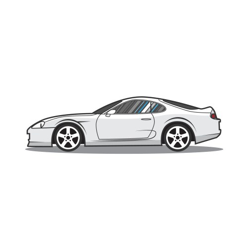 Cartoon japan sport car side view vector image