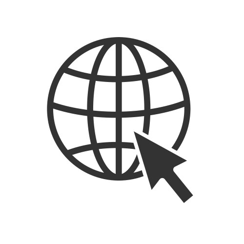 Globe icon with arrow flat design vector image