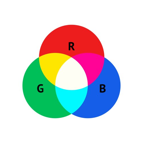 Rgb color model concept infographic design vector image