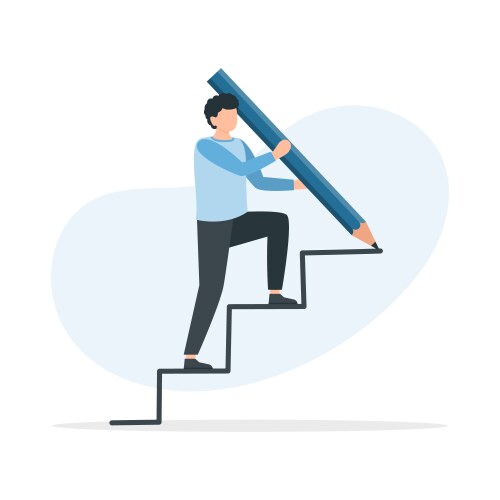 man is climbing career ladder up vector image