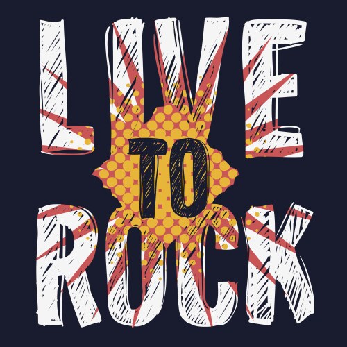 Rock type design with scribbled letter vector image