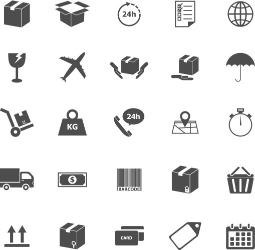 Shipping icons on white background vector image