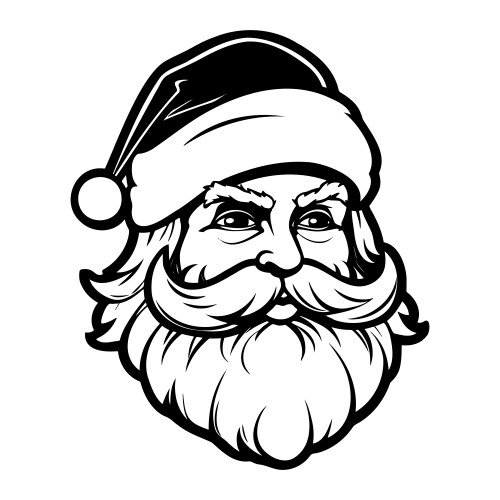 Santa claus face beard moustache happy xmas vector image