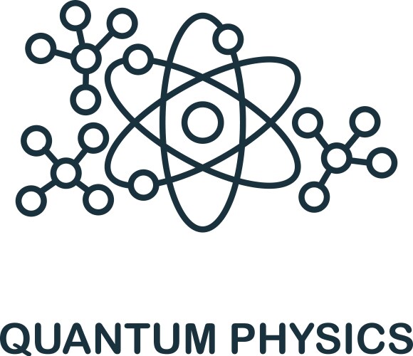 Quantum physics icon line simple science vector image