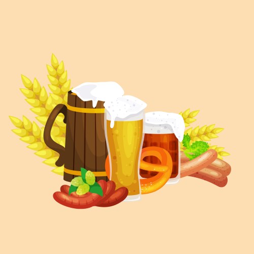 Beer festival oktoberfest celebrations retro style vector image