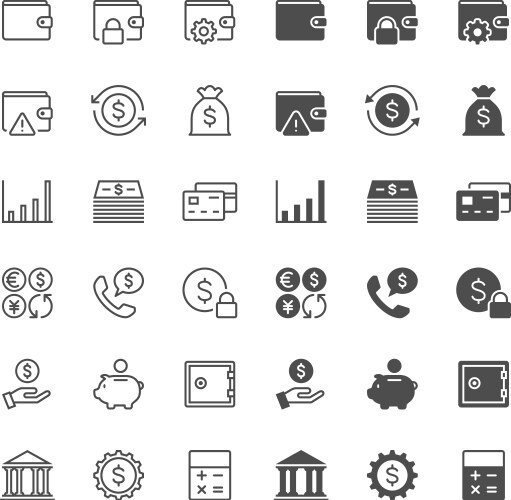 Financial management icons vector image