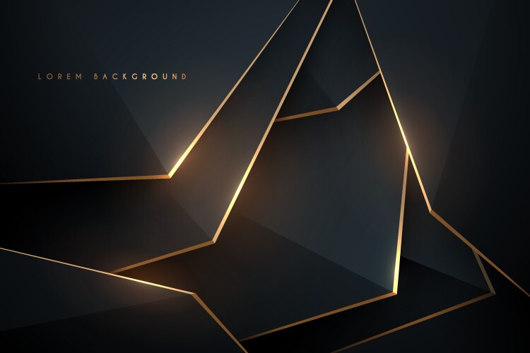 black and gold abstract shapes background vector image