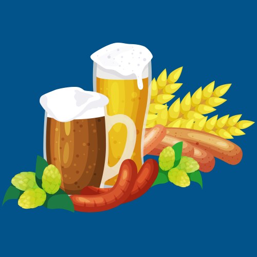 beer festival oktoberfest celebrations retro style vector image