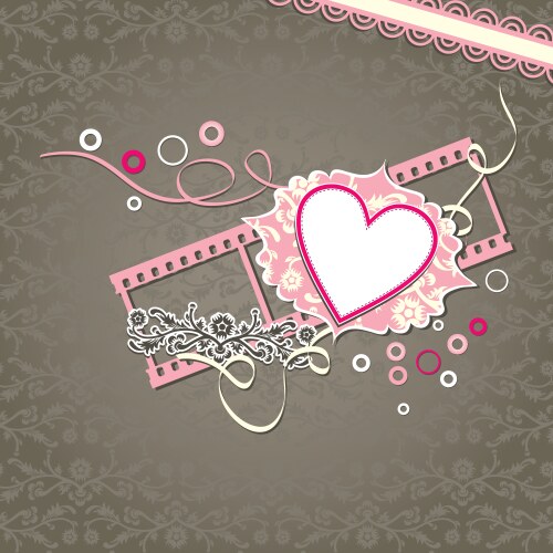 template heart greeting card vector image