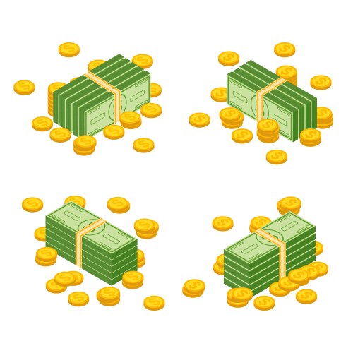 Money cash heap vector image