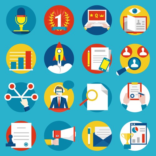 Set of management human resources vector image