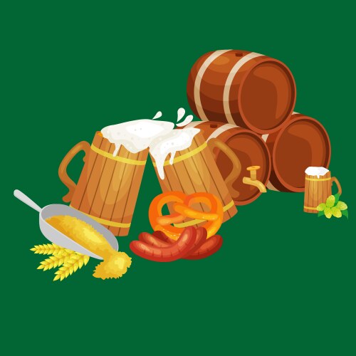 Beer festival oktoberfest celebrations retro style vector image