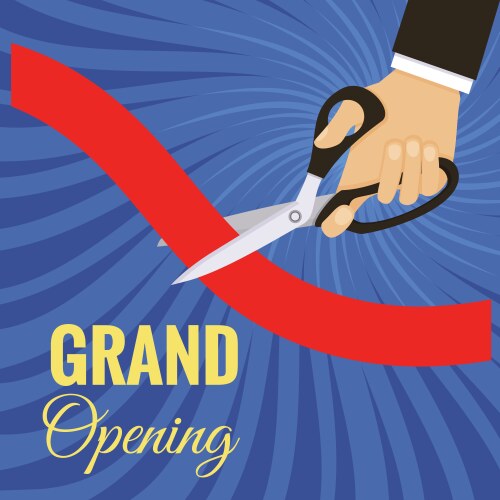 grand opening card vector image