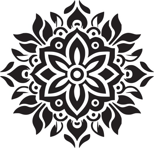 Mandala - minimalist and simple silhouette vector image