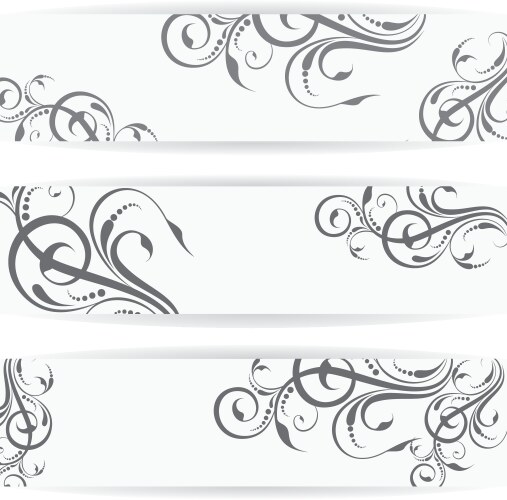 Website header or banner set with beautiful floral vector image