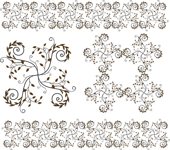 Flower and floral border design vector image