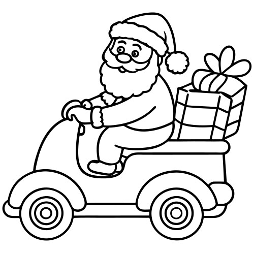 Speed driving santa claus going to deliver vector image