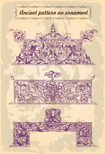 gold ornaments frames ancient set vector image