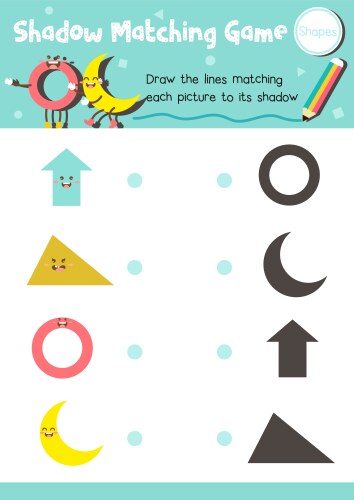 Shadow matching game shape 1 vector image