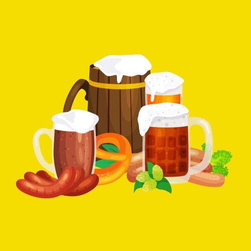 beer festival oktoberfest celebrations retro style vector image