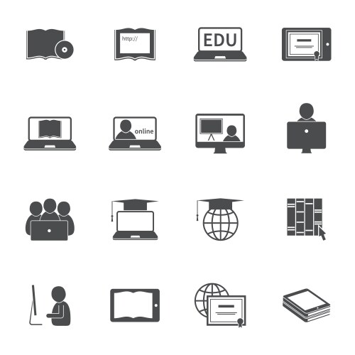 Online education icon set vector image