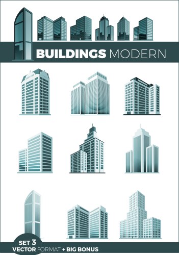 Skyscrapers house building icon vector image