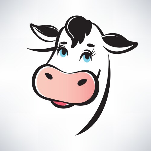 Happy cow portrait outlined symbol vector image