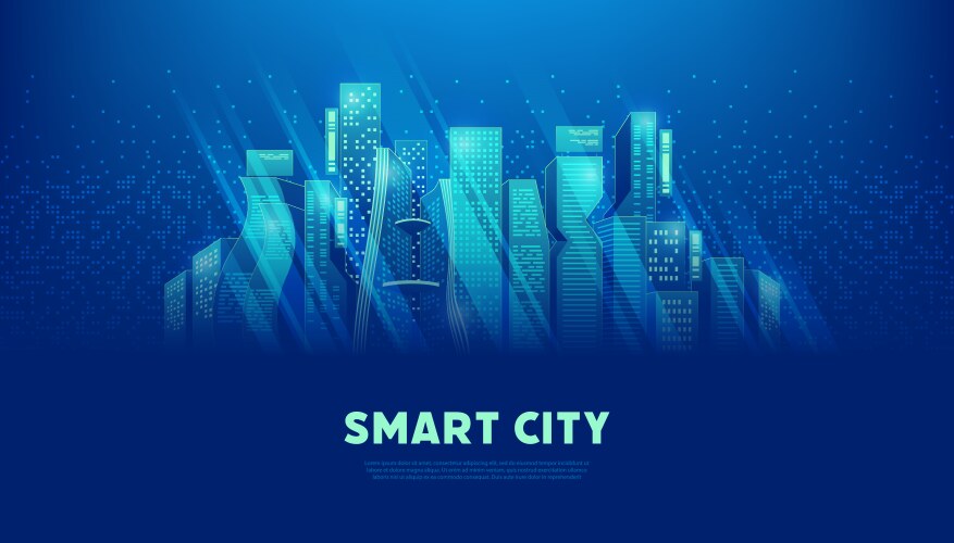 digital city or futuristic concept vector image