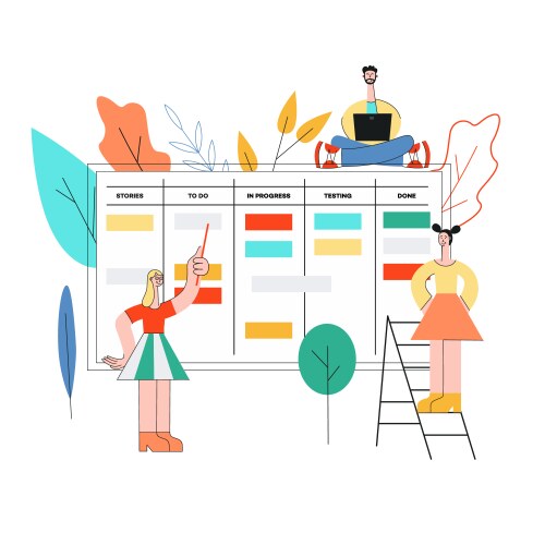 Scrum planning technique vector image