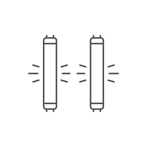 Fluorescent lamps line outline icon vector image