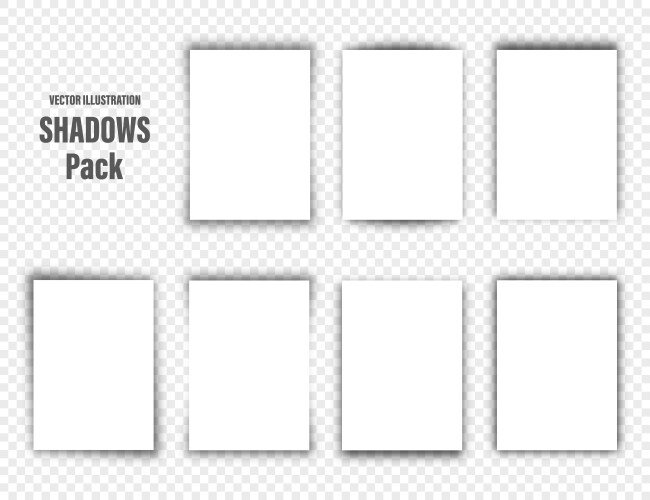 Shadows set page dividers on transparent vector image