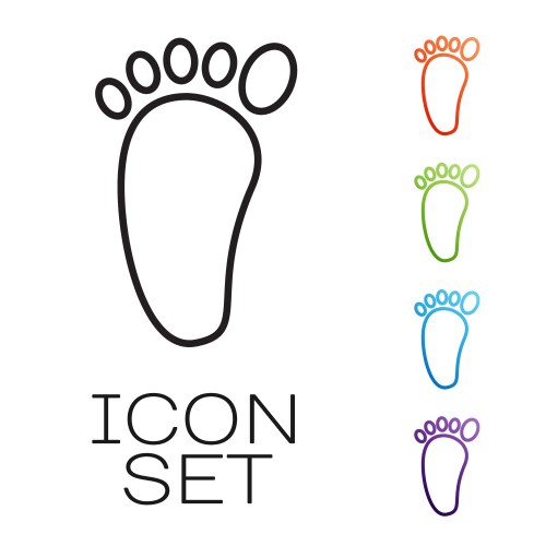 black line foot massage icon isolated on white vector image