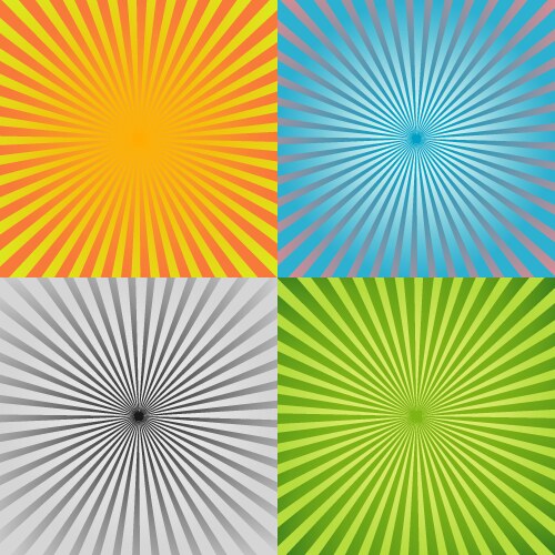 Sunburst background set vector image