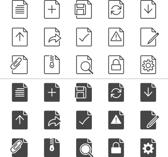 Document icons thin vector image