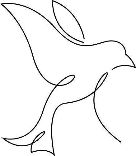 Bird line art image icon design vector image