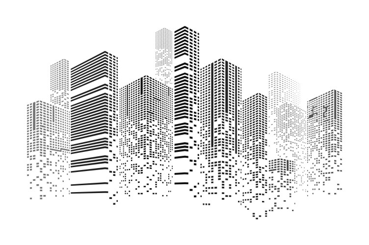 Building and city vector image