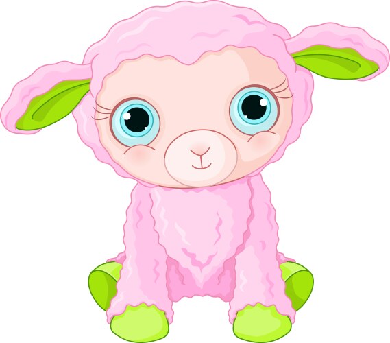 Cute lamb character vector image