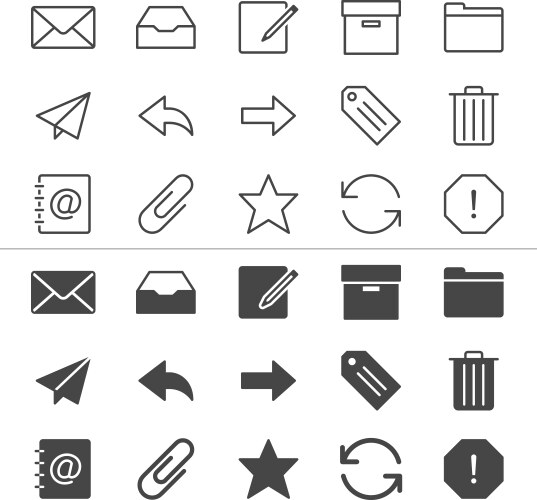 email icons thin vector image