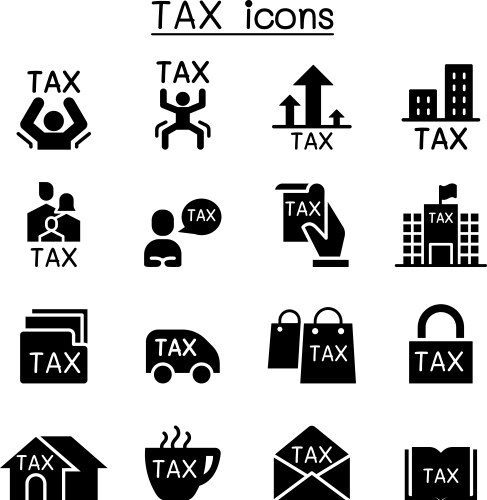 tax icon set graphic design vector image