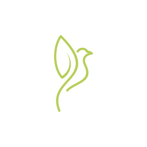 bird leaf logo icon line art outline vector image