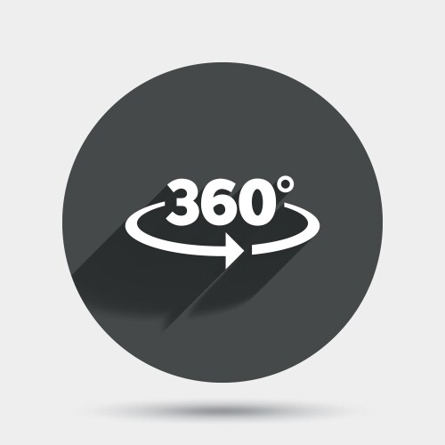 Angle 360 degrees sign icon geometry math symbol vector image