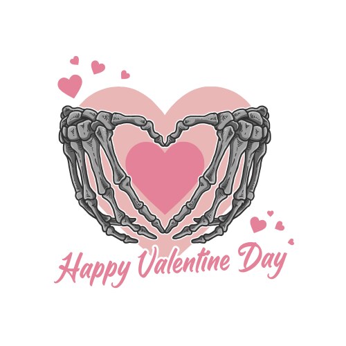 Valentine love skeleton bone symbol vector image