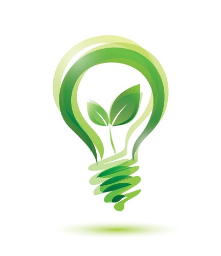 Green bulb eco energy concept vector image