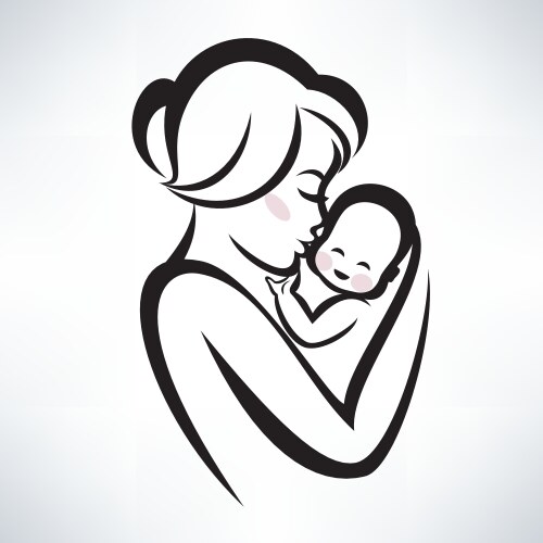 Baby and mama vector image