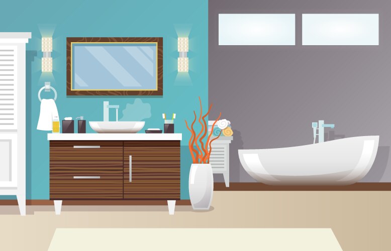 Modern bathroom interior vector image