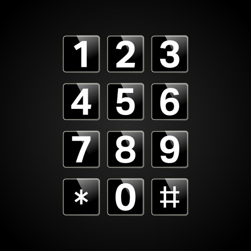 Digital keypad with numbers vector image